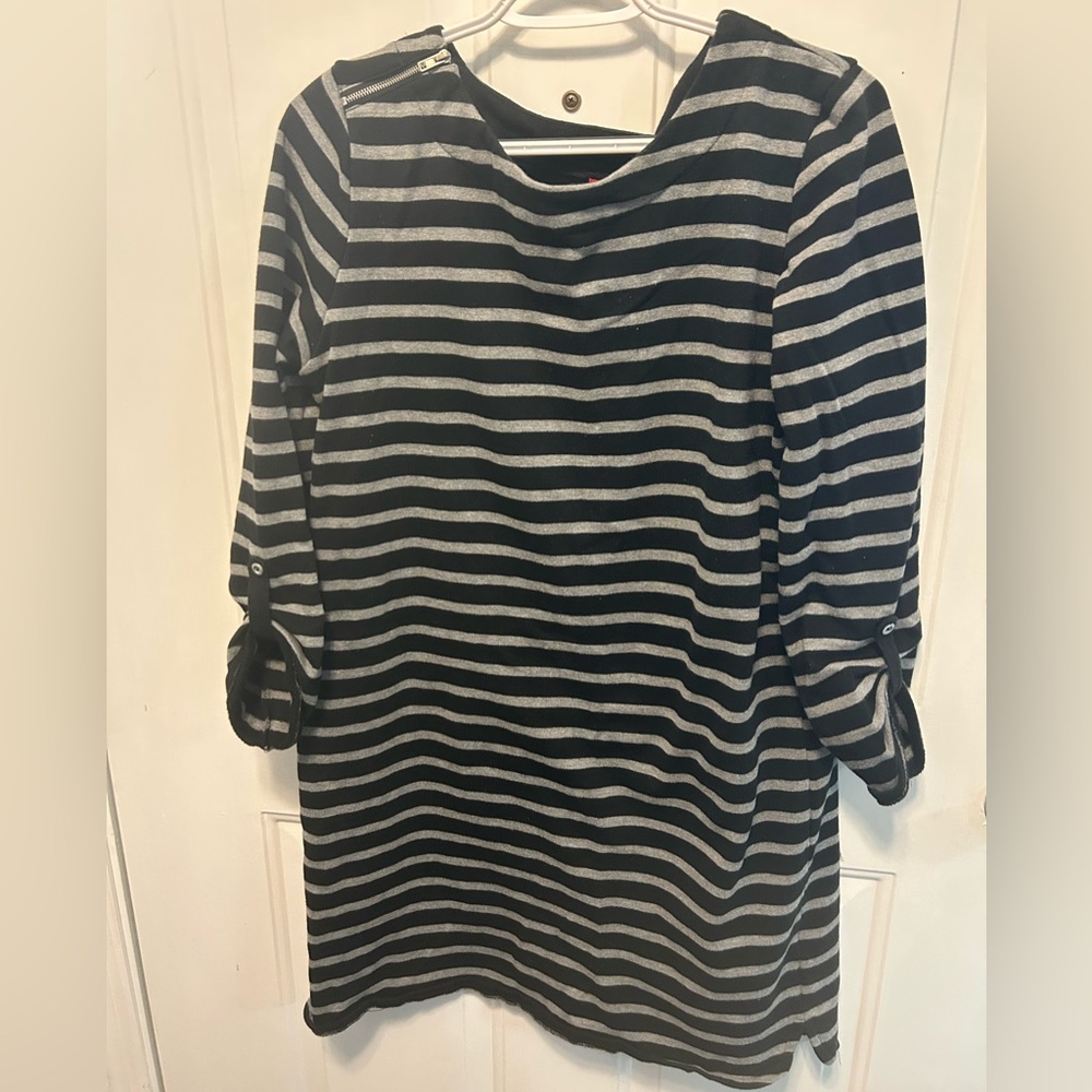 Merona Black and Gray Striped dress